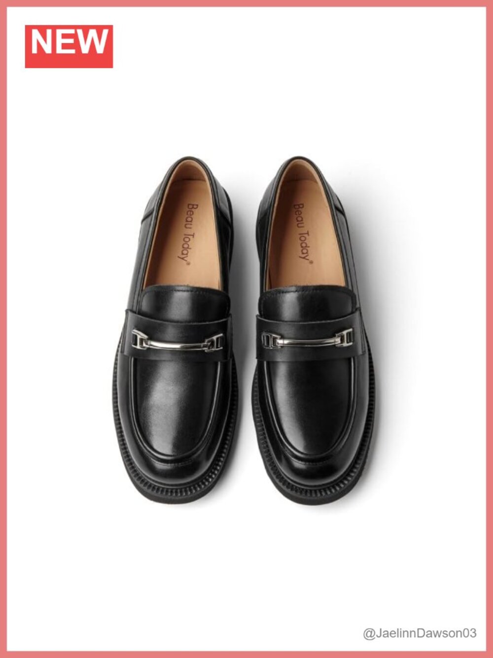 Genuine Leather Slip On Loafers for Women Chunky Platform Office Dress Shoes